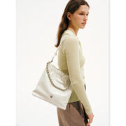split leather chain tote bag, view 8 - MRSLM