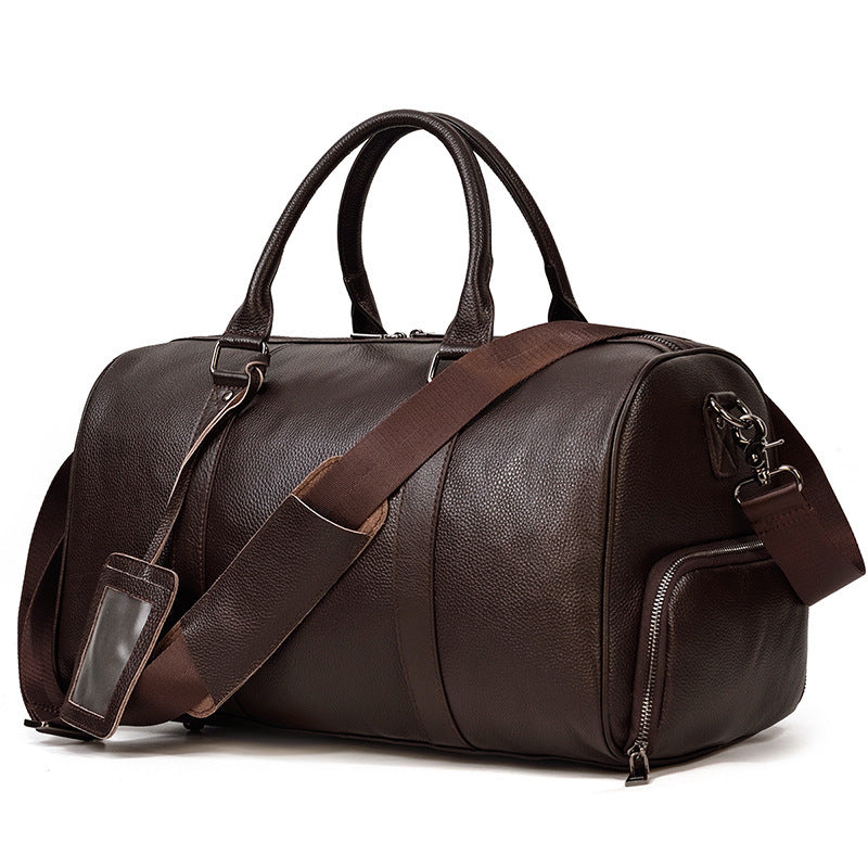 men's genuine leather gym bag, view 10 - MRSLM