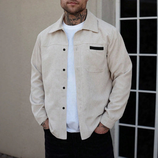 Men's apricot corduroy shirt jacket - MRSLM