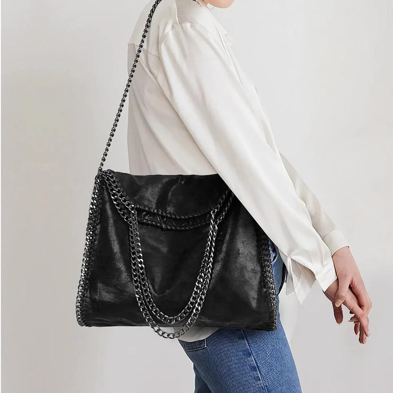 leather chain shoulder bag, view 5 - MRSLM