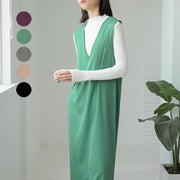 sleeveless V-neck long dress, view 2 - MRSLM