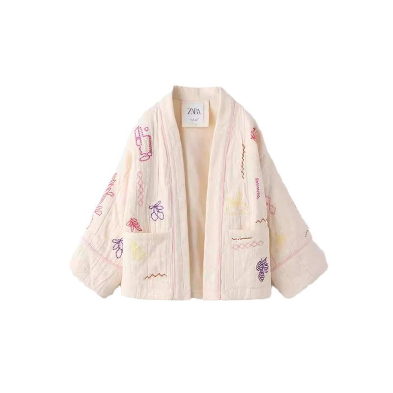 fruit embroidery kimono jacket, view 5 - MRSLM