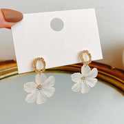 translucent flower drop earrings, view 7 - MRSLM