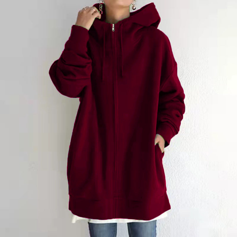 women's fuzzy full-zip long hoodie, view 12 - MRSLM
