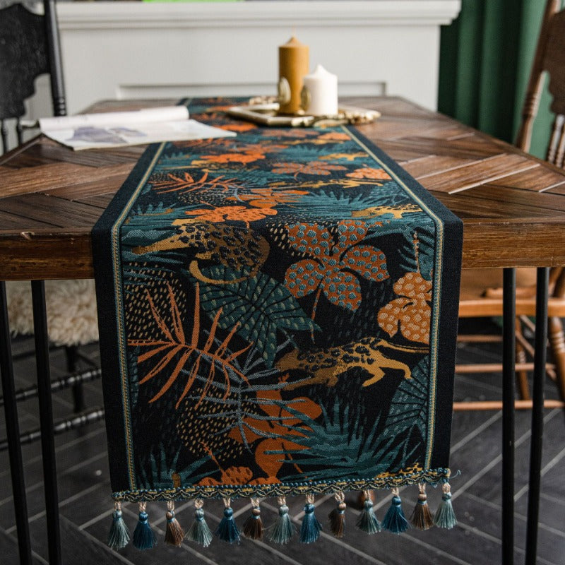 tropical print table runner, view 4 - MRSLM