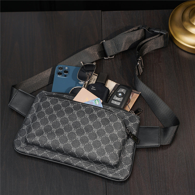 men's pu leather chest bag, view 8 - MRSLM