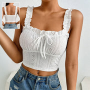Women's elegant lace camisole top white - MRSLM