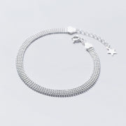 women's silver round bead bracelet, view 3 - MRSLM