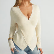 irregular cross sweater women, view 6 - MRSLM