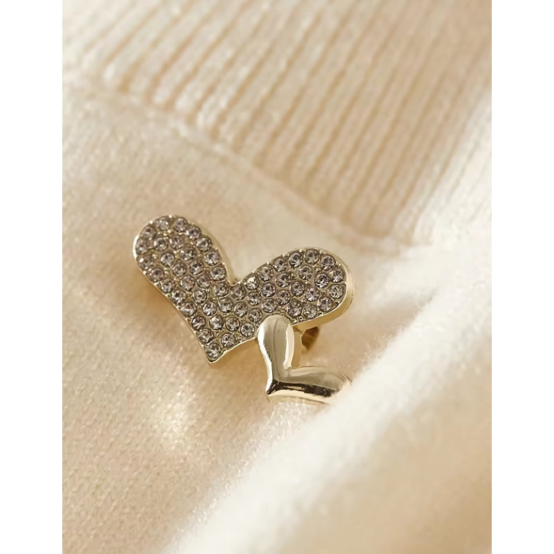 puff sleeve knit sweater with love brooch, view 6 - MRSLM