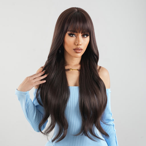 women's black wig with bangs - MRSLM