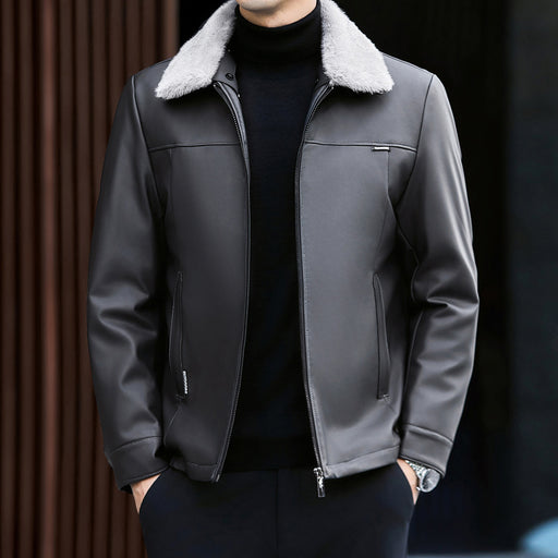 men's pu leather jacket winter - MRSLM