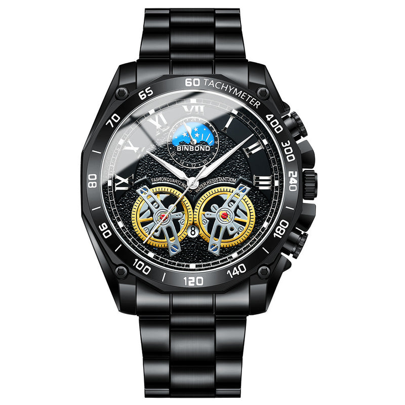 Men's hollow mechanical watch, multi-function, view 5 - MRSLM