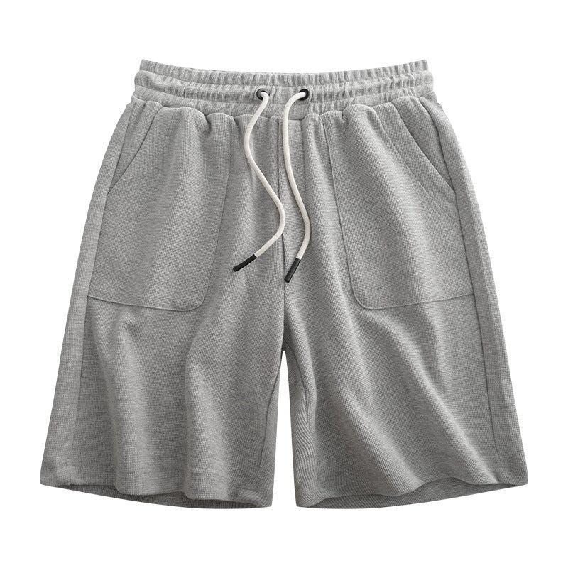 Men's drawstring cotton sports shorts, view 7 - MRSLM
