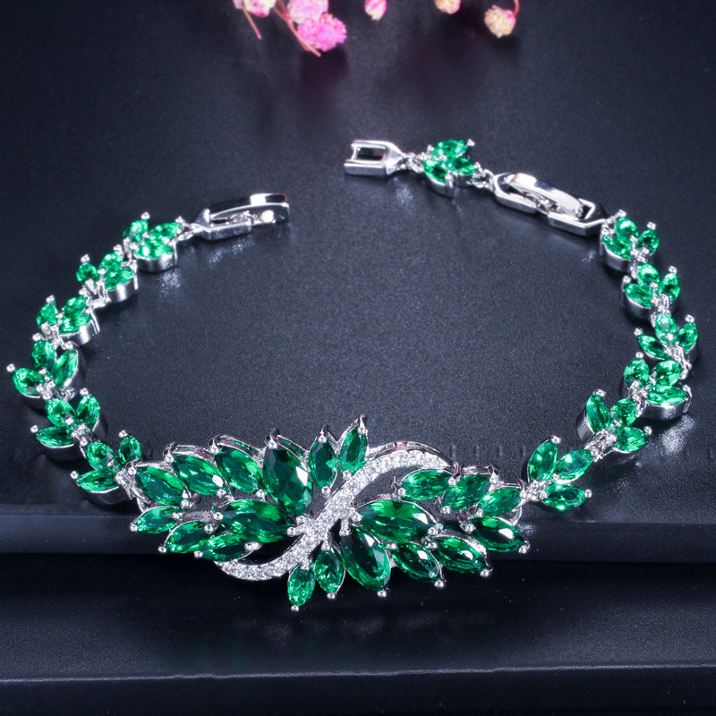 women's flower zircon bracelet, view 6 - MRSLM