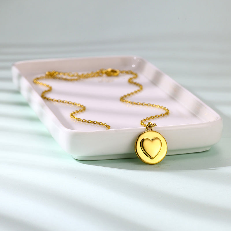 gold heart pendant necklace, view 6 - MRSLM