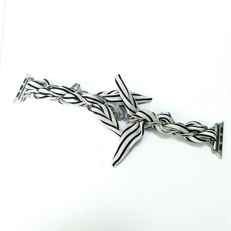 women's watch strap scarf and metal chain, view 11 - MRSLM