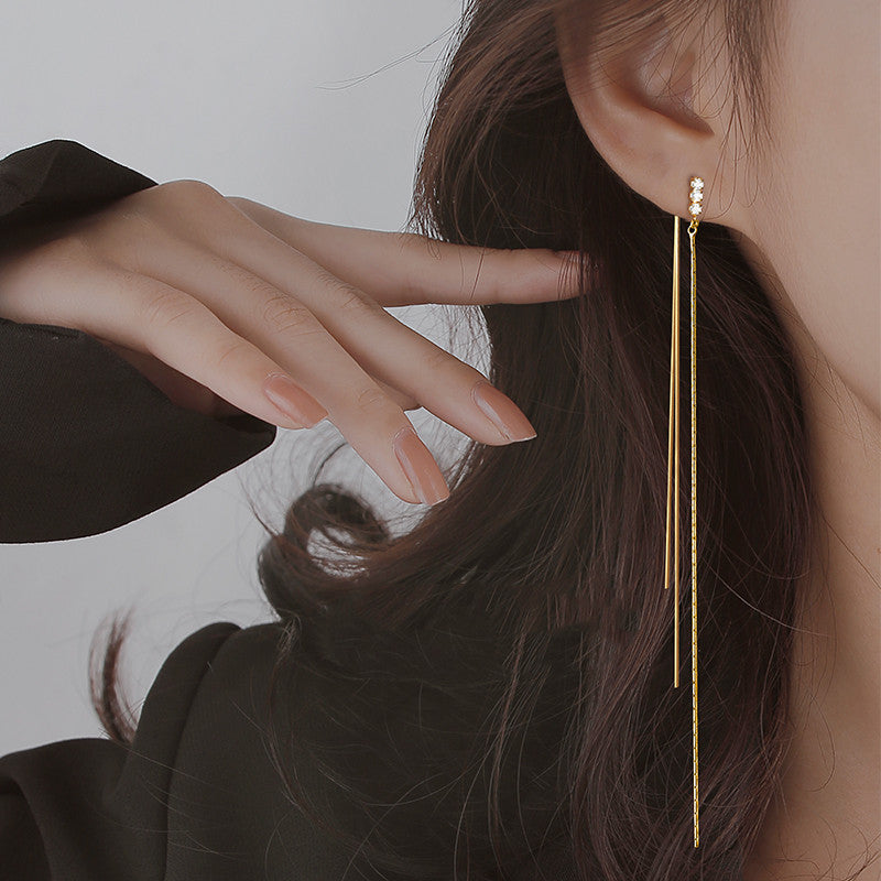 sterling silver tassel earrings, view 5 - MRSLM