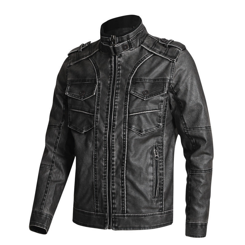 thick pu leather coat, view 9 - MRSLM