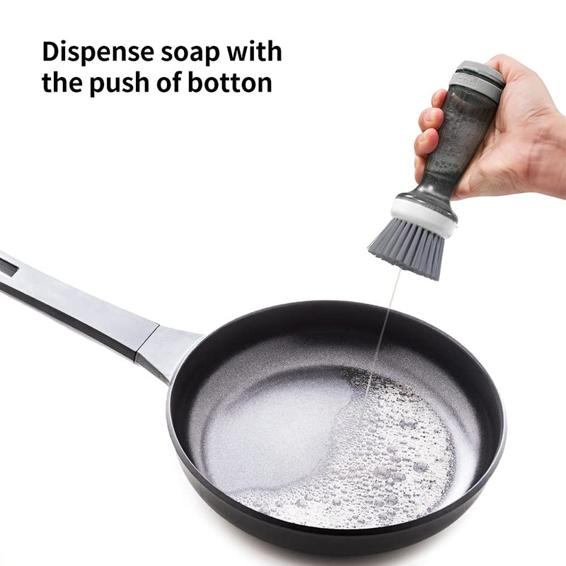 Dish brush with soap dispenser, view 4 - MRSLM