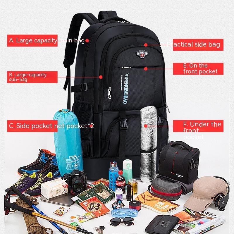 65L travel hiking backpack, view 4 - MRSLM