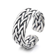 sterling silver woven twist ring, view 5 - MRSLM
