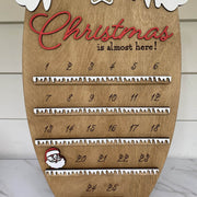 Wooden Christmas countdown calendar decoration, view 3 - MRSLM