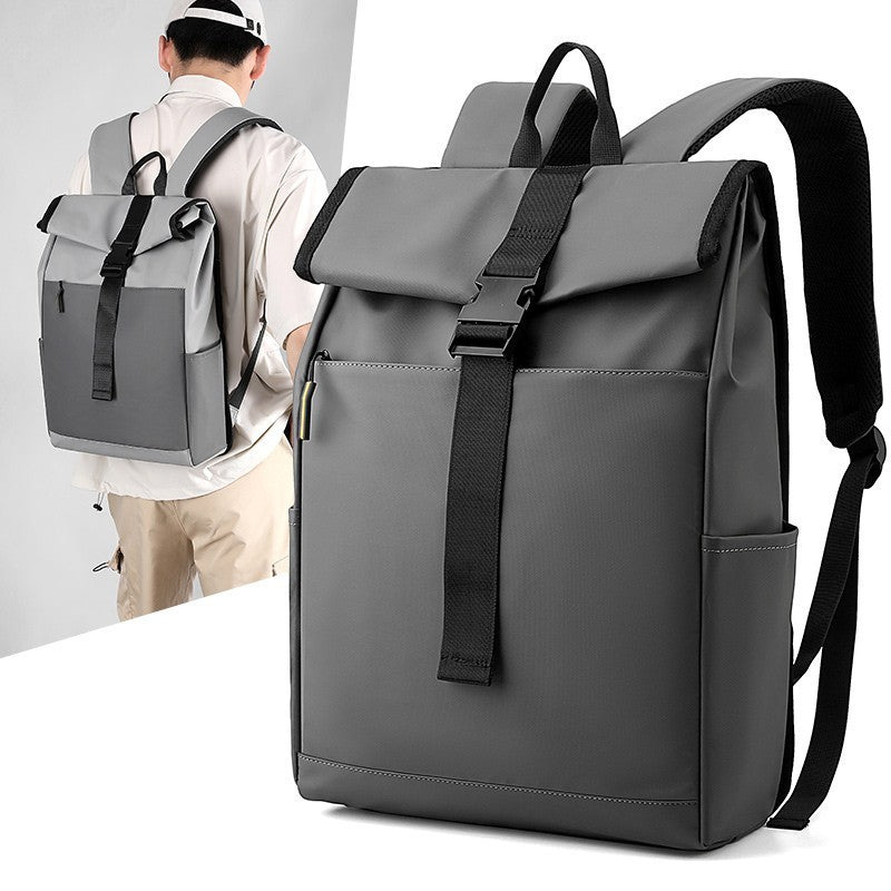 casual nylon computer backpack, view 4 - MRSLM