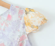 printed chiffon mini dress, view 6 - MRSLM