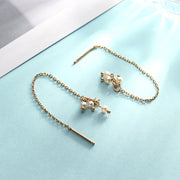 natural freshwater pearl star ear wires, view 2 - MRSLM