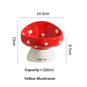 mushroom-shaped ceramic pet bowl, view 3 - MRSLM