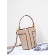 leather bucket shoulder bag, view 6 - MRSLM