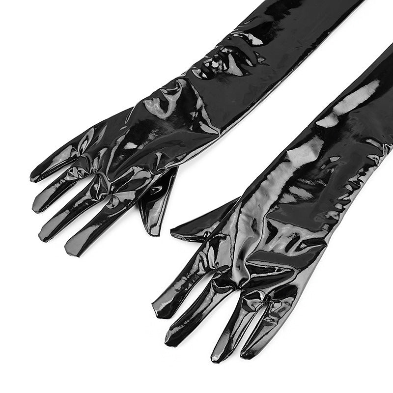 black leather performance gloves, view 3 - MRSLM