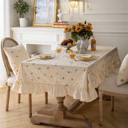 cotton embroidered tablecloth with lotus leaf edge - MRSLM