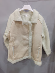 Women's faux suede sherpa-lined moto jacket, view 8 - MRSLM