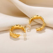 ginkgo leaf gold stud earrings, view 11 - MRSLM