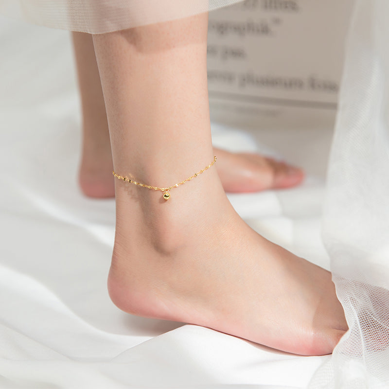 pearl charm s925 silver anklet, view 4 - MRSLM