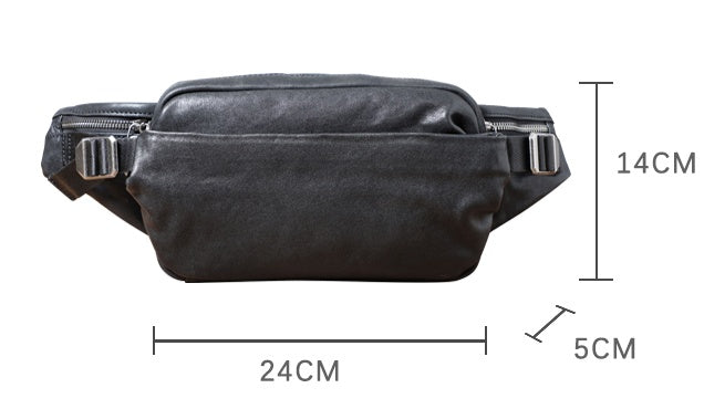 Men's small cowhide crossbody fanny pack, view 6 - MRSLM