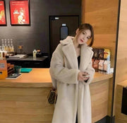 Women's soft lamb wool-style winter coat, view 2 - MRSLM