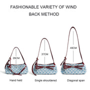 Denim and leather shoulder bag, view 4 - MRSLM