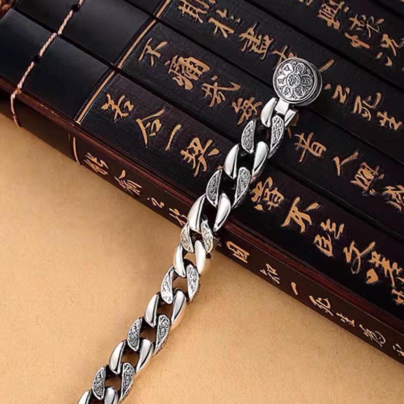 men's rotatable mantra bracelet, view 4 - MRSLM