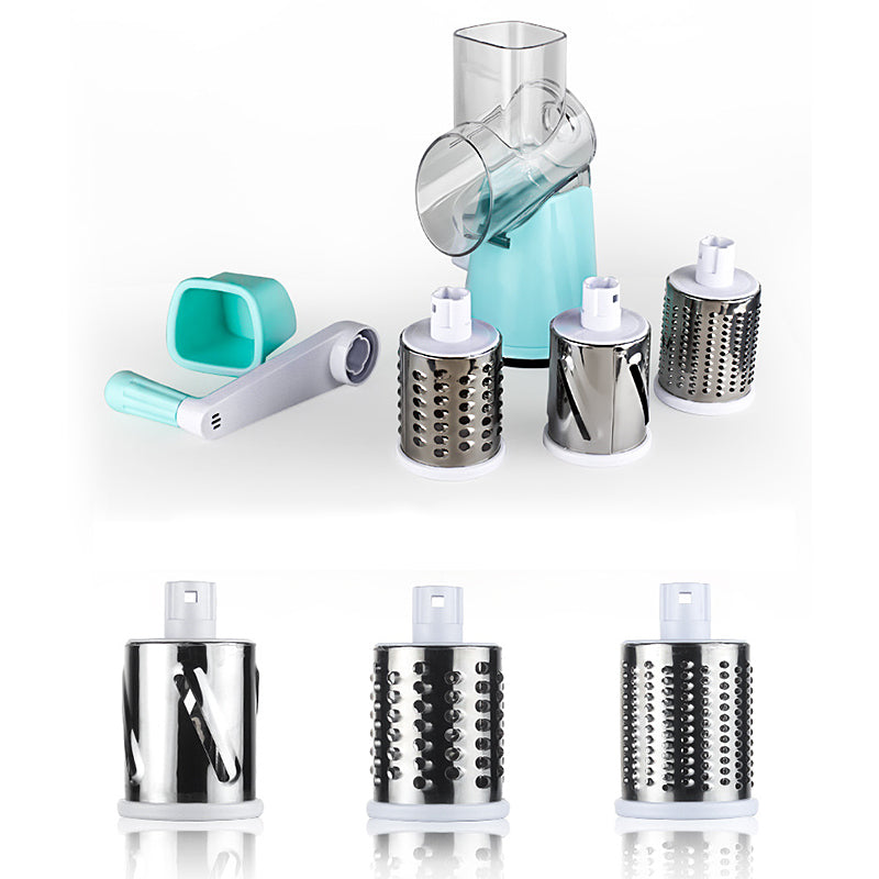 vegetable slicer shredder with 3 stainless steel blades, view 6 - MRSLM