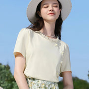 chic floral short sleeve T-shirt - MRSLM