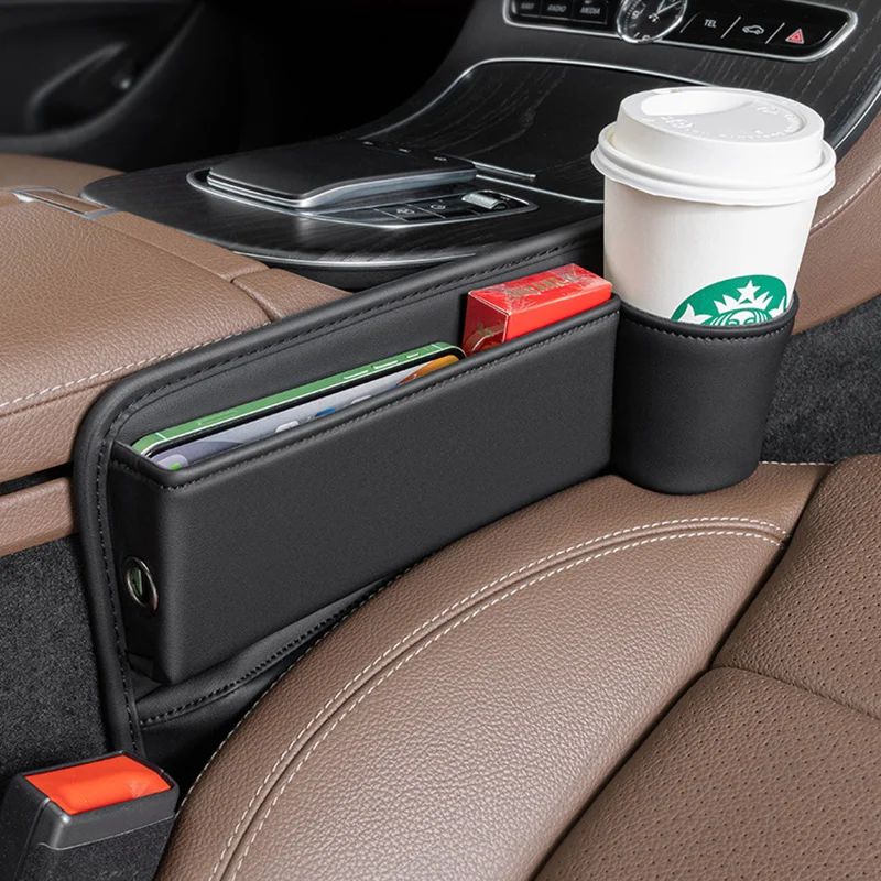 pu leather car seat gap organizer, view 5 - MRSLM