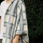Modern plaid knitted throw blanket, view 6 - MRSLM
