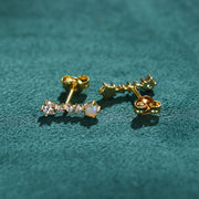 zircon bar stud earrings, view 3 - MRSLM