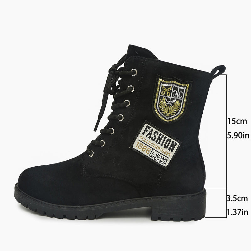 women's lace-up chunky heel boots, view 7 - MRSLM