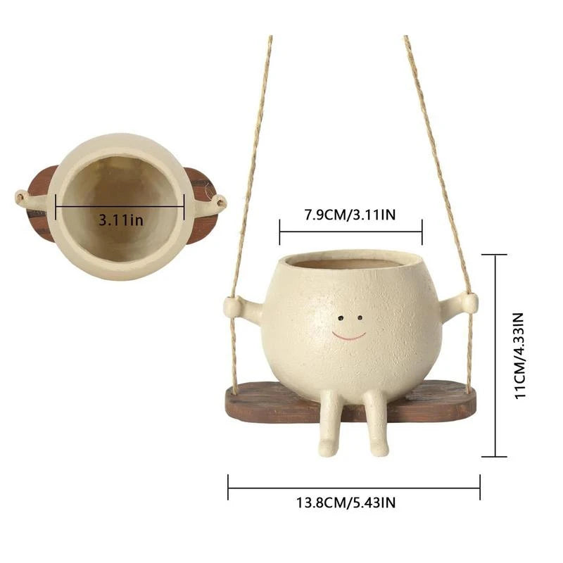 swing face hanging planter, view 8 - MRSLM
