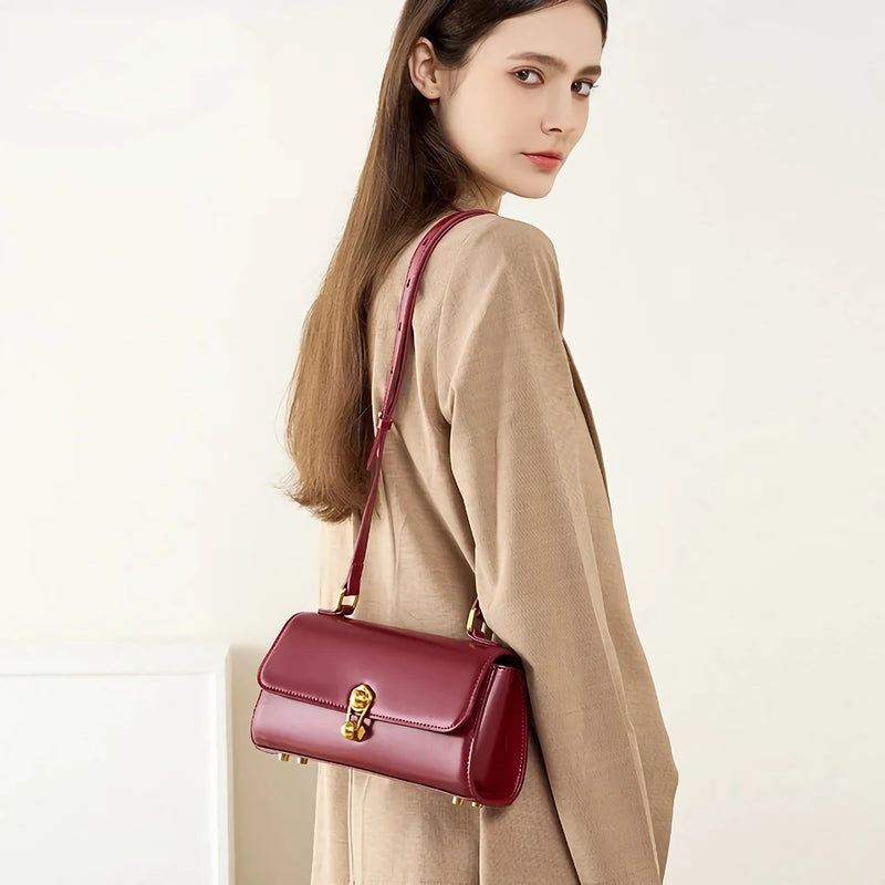 burgundy leather crossbody bag, view 7 - MRSLM