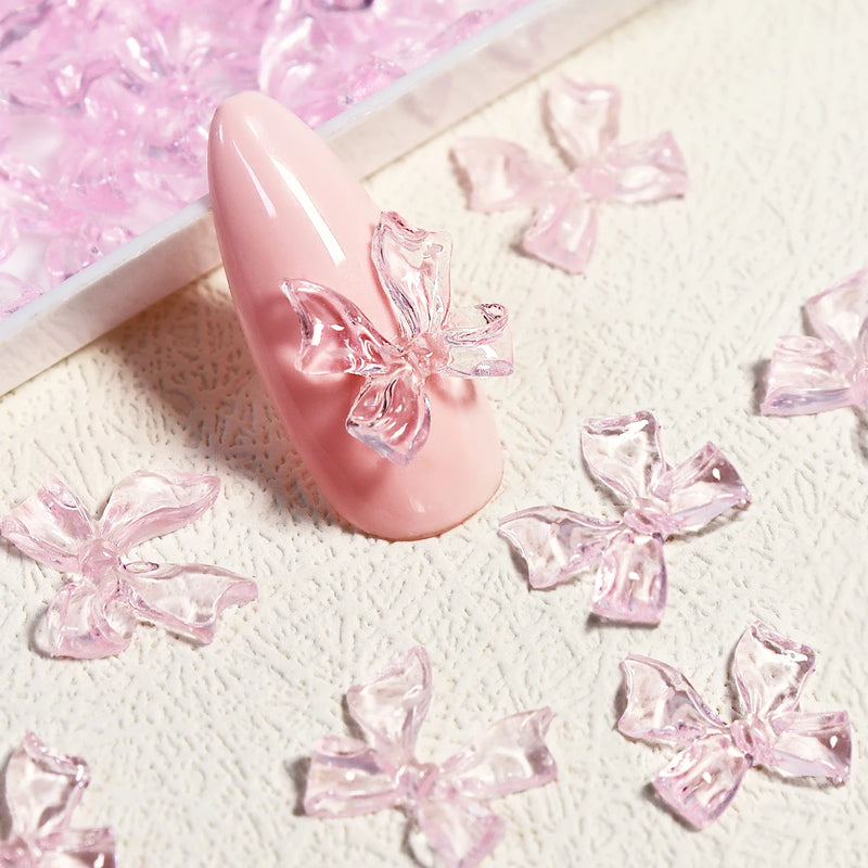 candy pink bow nail charms, view 12 - MRSLM